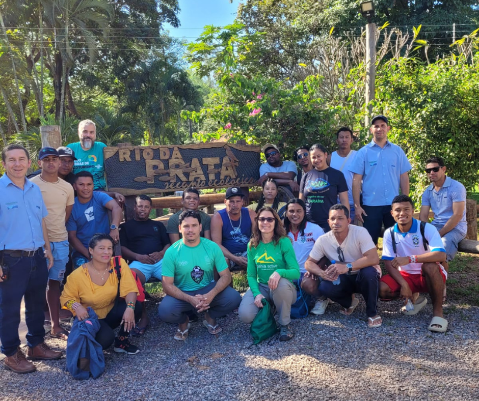 Participantes da visita técnica do Inspira Ecoturismo no Recanto Ecológico Rio da Prata.