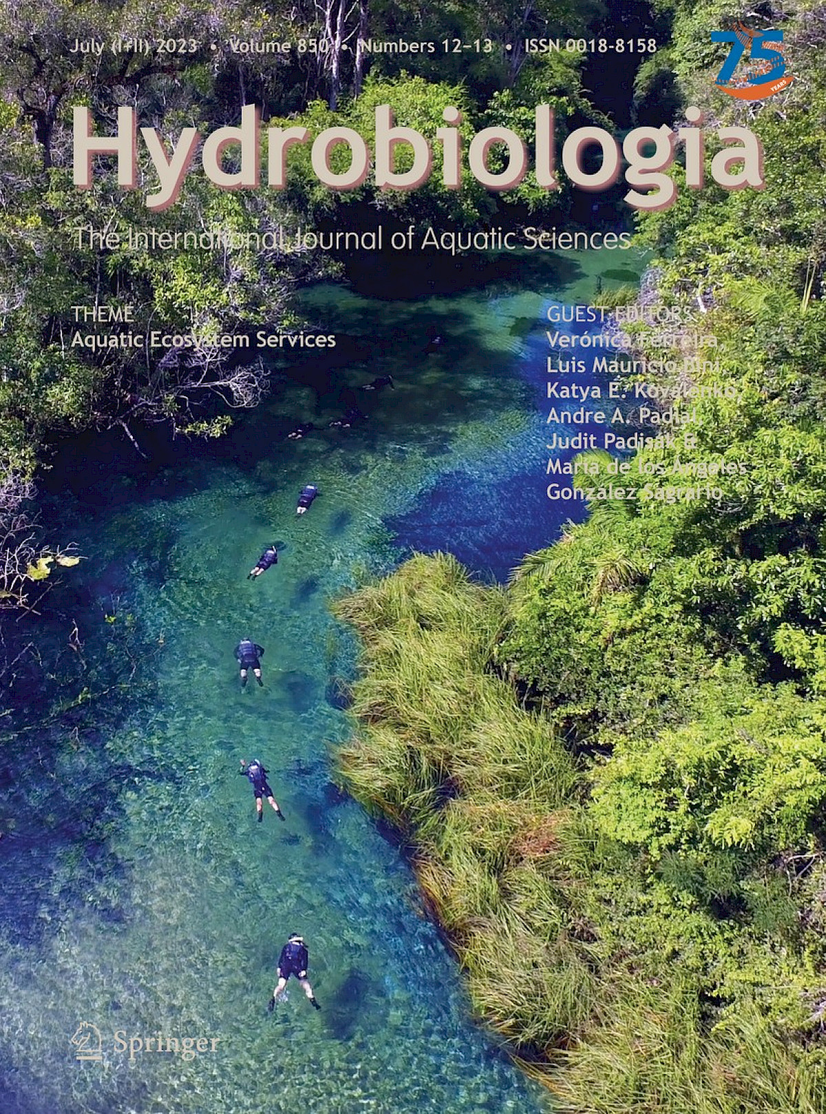 Flutuação no Recanto Ecológico Rio da Prata é destaque de capa da Revista Hydrobiologia