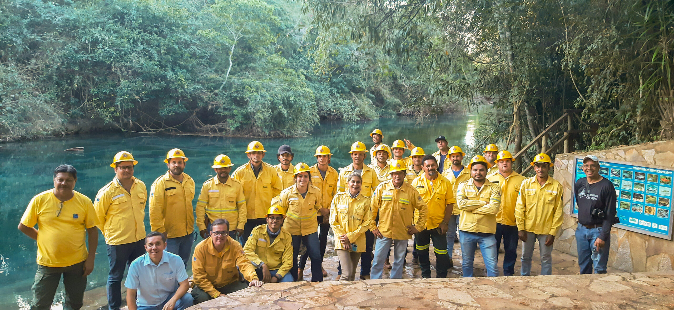 Particpantes do Curso de Prevenção e Combate aos Incêndios Florestais_Recanto Ecológico rio da Prata